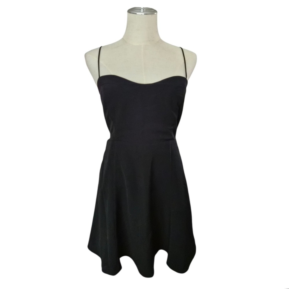 Abercrombie & Fitch Black Fit Flare Mini Dress Womens‎ Small Petite NWT Pockets